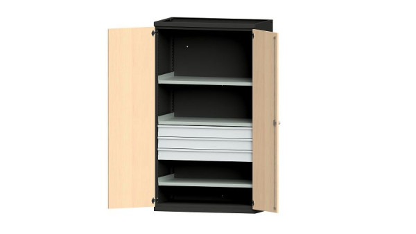 ANKE werkbanken, zware kast, model 103 VH, 1085 x 630 x 1950 mm, RAL 7016/beuken decor, 620.059