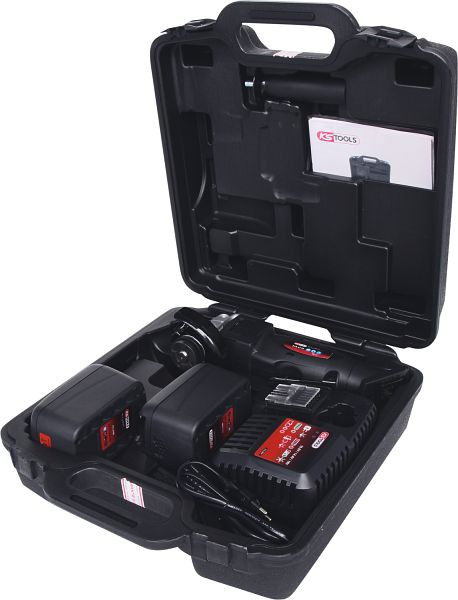 KS Tools accu haakse slijper 7000 tpm met 2 accu's en 1 oplader, 515.4111