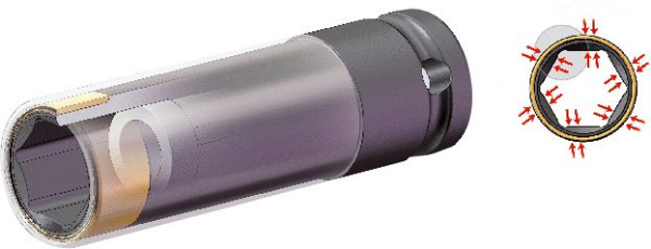 KS Tools SlimPOWER aluminium velgen krachtdopset, extra lang, 3-delig, 1/2", 17, 19, 21mm, 515.0622