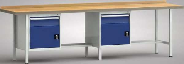 KLW standaard werkbank - 3000 x 700 x 900 mm L x D x H (ERGO uitvoering), WS368E-3000M40-E1681