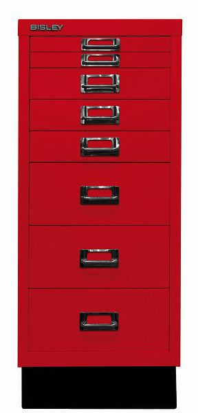 Bisley MultiDrawer™, 29-serie met onderstel, DIN A4, 8 laden, kardinaalrood, L298S670