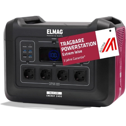 ELMAG draagbare krachtcentrale ENERGY 2400, 2400W, LiFEPO4-batterij met 2232Wh, 52904
