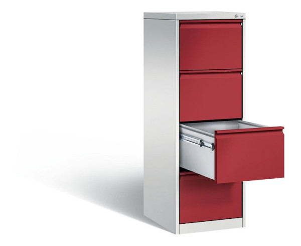 C+P hangarchiefkast Acurado, H1357xB433xD590mm, kleur: lichtgrijs/robijnrood, stuurstang, 12434-311 S10009