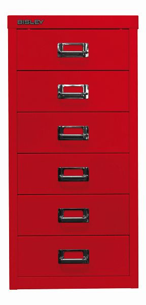 Bisley MultiDrawer™, 29-serie, DIN A4, 6 laden, kardinaalrood, L296670