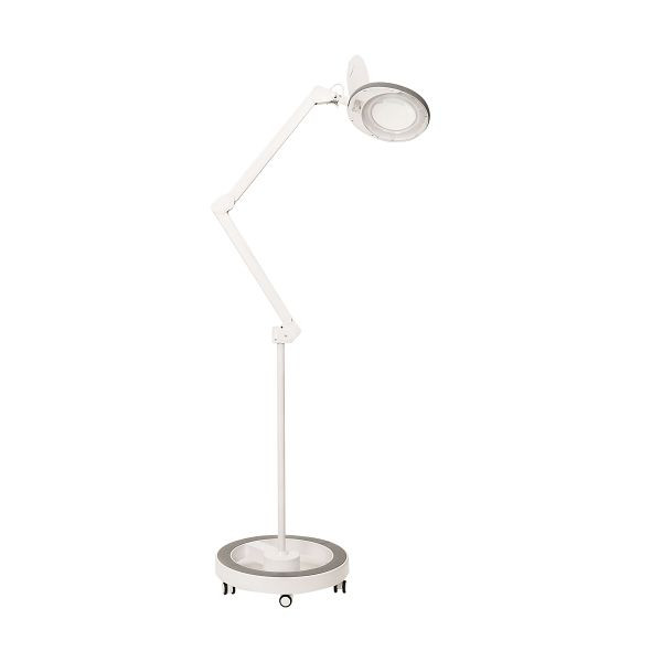 Lumeno loeplamp 7215GR en statief 6159GR in set, 5 dioptrieën met rolstatief, grijs, VE: 2 stuks, LUM61597215GR