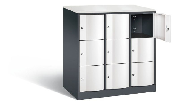 C+P XL lockerkast Resisto, H1255xB1148xD640mm, kleur: zwartgrijs / verkeerswit, 8573-373 S10140