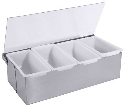 Contacto ingrediëntencontainer in roestvrij staal met 4 kommen, 2120/004