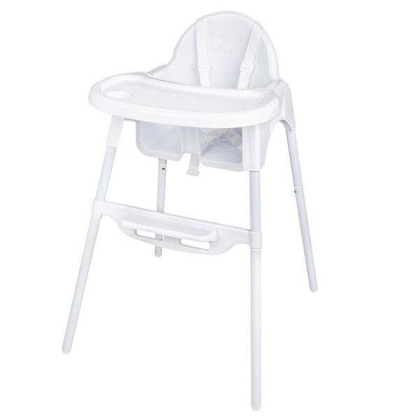 Bolero hoge stoel in roestvrij staal en polypropyleen wit, CY599
