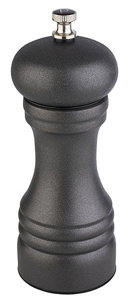APS pepermolen -GUNMETAL-, Ø 6 cm, hoogte: 15,5 cm, roestvrij staal, kleur: grijs, molen van koolstofstaal, 40555