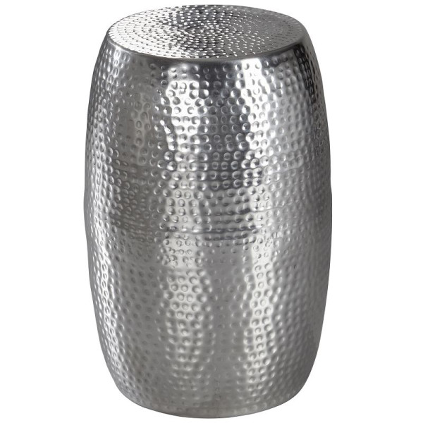 Wohnling bijzettafel PEDRO 30 x 49,5 x 30 cm aluminium zilver oosters rond, WL5.457