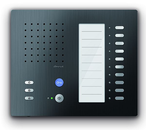 TCS audio binnenstation voor handsfree serie Carus ADAPTO +10 knoppen, opbouw zwart, CAI1100-0156