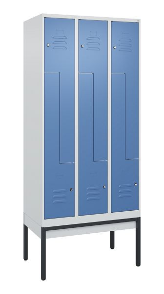 C+P Z-Spind Classic PLUS, Gestell, 6 Abteile, 2120x900x500mm, 7035/5023, Zylinderschlösser, 0800337-306 S10020