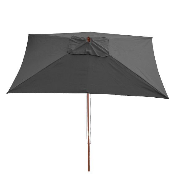 Mendler Florida parasol, tuinparasol marktparasol, 2x3m polyester/hout 6kg, antraciet, 65359