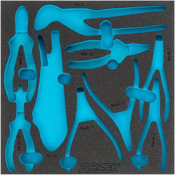 Hazet 2-componenten zachtschuiminzet, afmetingen/lengte: 344 mm x 342 mm, organisatiesysteemmaat: 2/3 (344 x 342 mm), 163-424L
