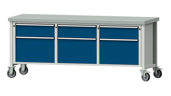 ANKE werkbanken kistwerkbank, model 223 V, 2000 x 700 x 850 mm, RAL 7035/5010, ZBP 50 mm, 306.170