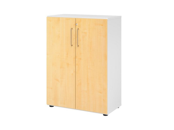Hammerbacher kast 938T3, 3 OH, romp: wit / voorkant: esdoorn, 80 x 42 x 110 cm (BxDxH), V938T3/W/3/BS