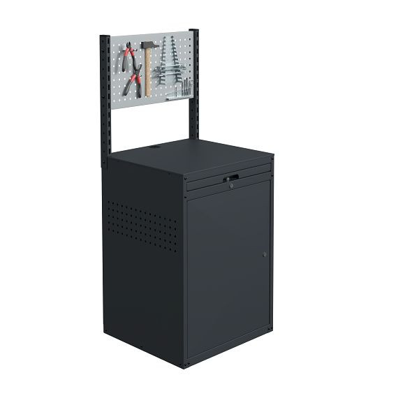 SOFAME MODULINFO kast B695 x D 660 x H 1005 mm met geperforeerde plaat, hemelsblauw RAL 5015, W040010035BIGC