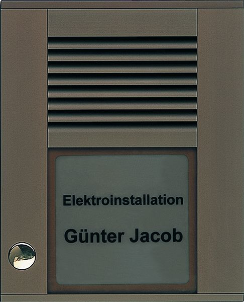 TCS audio buitenpost serie PDS 1 belknop (links uitgelijnd), AP brons, PDS01-EB/04