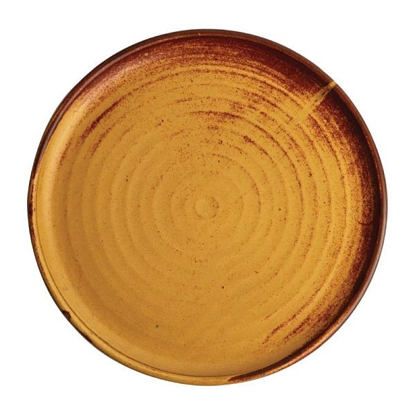 Olympia canvas rond bord met smalle rand, sienna-roest 26.5cm, VE: 6 stuks, FA310