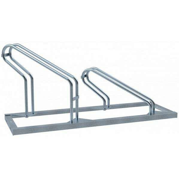 Schake 2-zits fietsenstandaard, thermisch verzinkt, 45° links, wielafstand 400 mm, eenzijdig, 420_20-45L