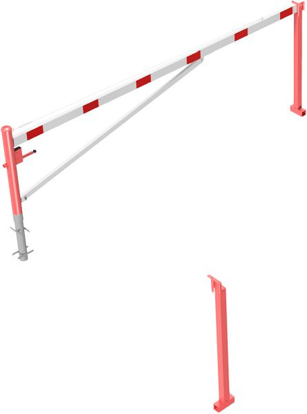 Schake draaihek 4,00m, met profielcilinderslot, kabelversterking, draaipaal: Ø 102mm, 2 steunpalen 70x70mm, thermisch verzinkt, 4213_40ZB
