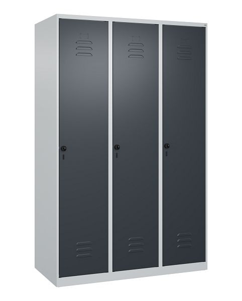 C+P luierkluis Classic PLUS, 3 vakken, 1850x1200x500mm, 7035/7016, veiligheidsdraaigrendel, 080000-32 S10007