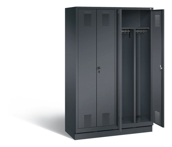 C+P zwart wit locker Evolo, H1800xW1190xD500mm, kleur: zwart-grijs, 48022-40 S10243