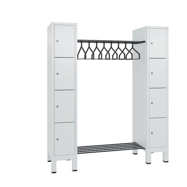 C+P Garderobe Evolo, 8 Fächer, H1850xB1591xT500 mm, Lichtgrau, 48408-00 S10012