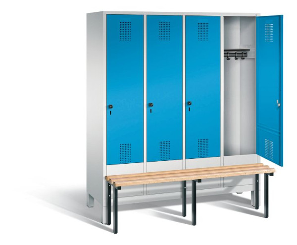 C+P garderobe Evolo, H1850xW1590xD815mm, kleur: lichtgrijs / lichtblauw, 48030-42 S10010