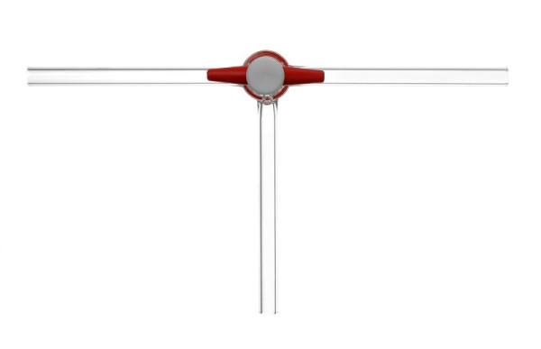 Rettberg driewegklep met T-boring, PTFE plug NS 18,8/4,0 mm boring, borosilicaatglas 3.3, 134506403