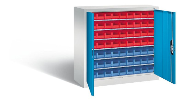 C+P tijdschriftenkast serie 13, H1000xB1000xD420mm, kleur: lichtgrijs/lichtblauw, 133944-24 S10011