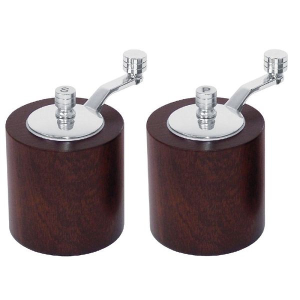 Olympia zout- en pepermolenset donker hout 8cm, CE247