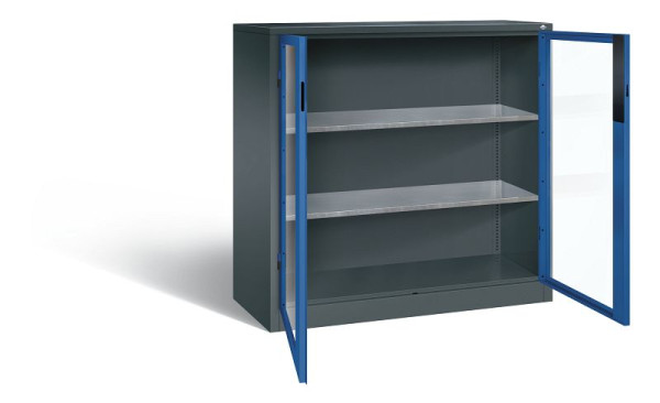 C+P gereedschapskast Acurado, H1200xB1200xD500mm, kleur: antracietgrijs / gentiaanblauw, verzonken handgreep, 8531-0552 S10010