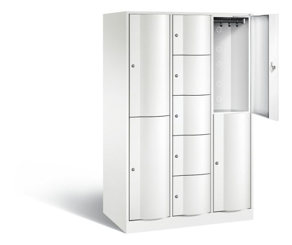 C+P combinatie lockerkast Resisto, H1950xB1148xD640mm, kleur: verkeerswit, 8070-3730 S10027