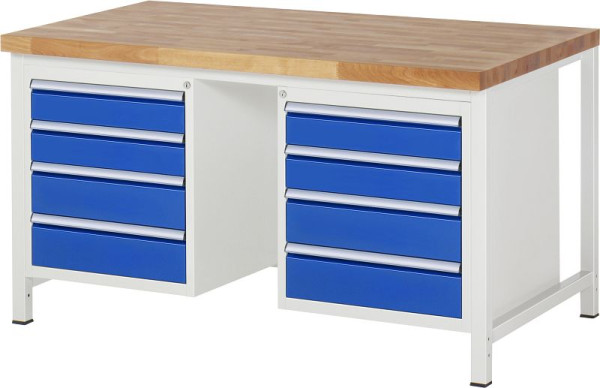 RAU werkbank serie 8000 - frameconstructie (gelast frame), 10 x laden, 1500x840x900 mm, 03-8181A1-159B4S.11