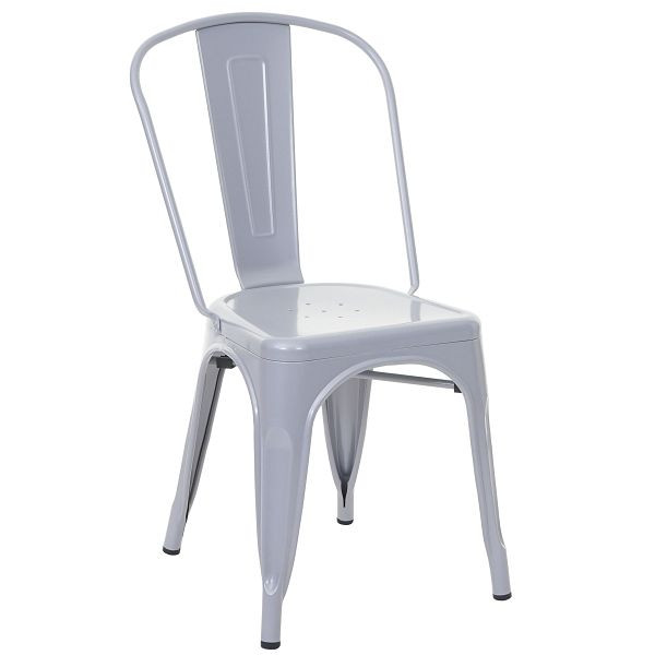 Mendler stoel HWC-A73, bistrostoel, stapelbaar, metaal industrieel design stapelbaar, grijs, 57903