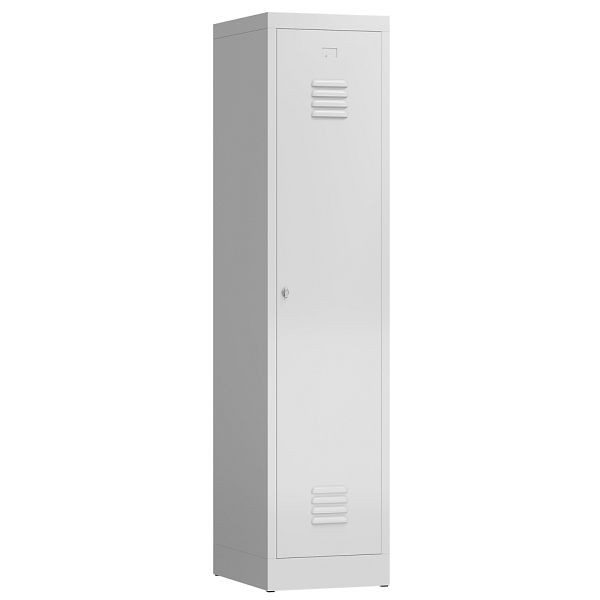 Lüllmann ClassiX kledingkast, 1 compartiment met zwart-wit scheiding, 1800 x 415 x 500 mm, lichtgrijs, X-515110