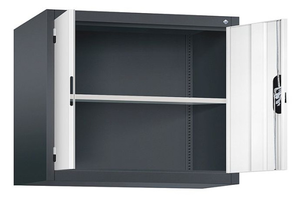C+P bovenkast Acurado, H790xW930xD500mm, kleur: zwartgrijs / verkeerswit, verzonken handgreep, 9285-000 S10195