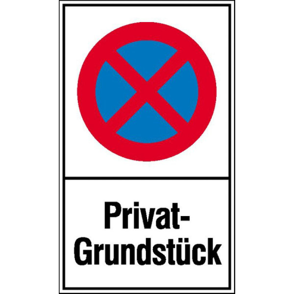 Steen HGS parkeerverbodbord, absoluut parkeerverbodbord, privé terrein, 150x250 mm / kunststof (polystrol), 41.5571