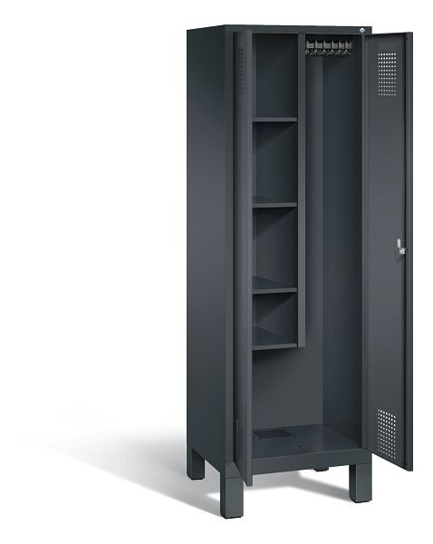 C+P reinigingsmiddelenkast Evolo, H1850xB610xD500mm, kleur: zwart-grijs, 48110-00 S10064