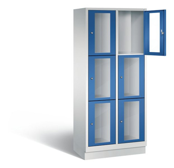 C+P lockerkast Classic, H1800xW810xD500mm, kleur: lichtgrijs / gentiaanblauw, 8020A223 S10002