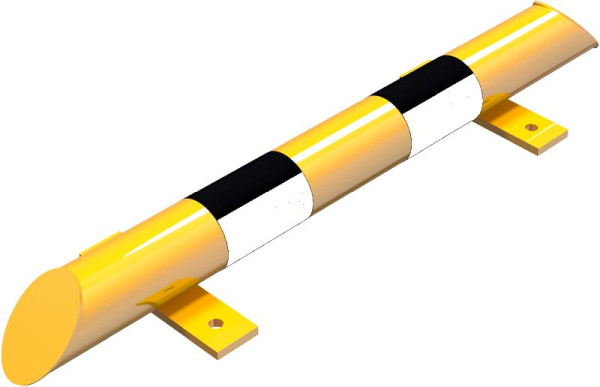 Schak-stootbeschermingsbalk, ronde stalen buis Ø 76 mm voor plugbevestiging, totale breedte: 800 mm, 477_41BG