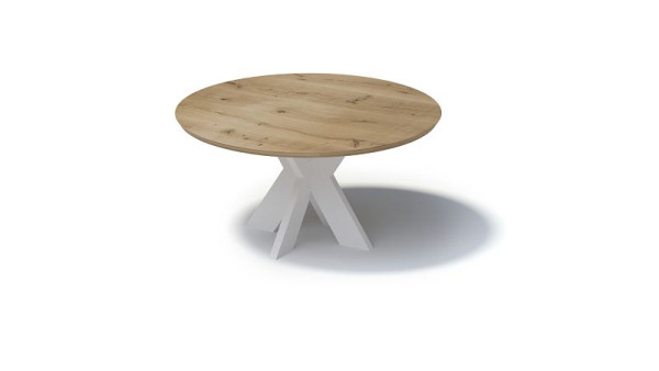 Bisley Fortis Table Circle, 1600 mm, Schweizer Kante, geölte Oberfläche, S2-Gestell, Oberfläche: weiß / Gestellfarbe: verkehrsweiß, FC16S2W396