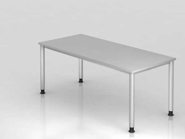 Hammerbacher bureau 4 voet rond 180x80cm grijs/zilver, rechthoekige vorm, VHS19/5/S