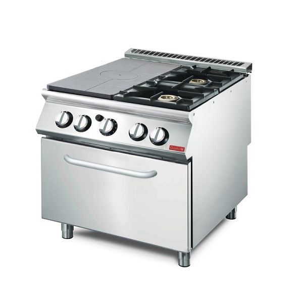 Gastro M gasfornuis met oven 70/80TPPCFG, 2 branders, 19,7 kW, GL934