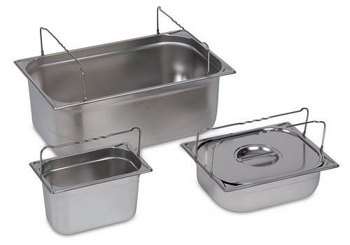DENIOS bak voor kleine bakken GN-B 2/3-100, roestvrij staal, met handvat, inhoud 8,5 liter, 180-961