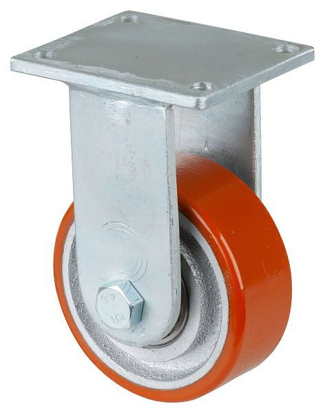 BS Rollen zwaarlastwiel, bokwiel, wielbreedte 38 mm, wiel-Ø 100 mm, draagvermogen 295 kg, polyurethaan gegoten 95 Shore A, gegoten, kogellager, RR110.C10.100