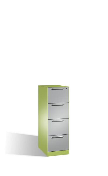 C+P archiefkast Asisto, H1310xB440xD600mm, kleur: virid groen/wit aluminium, beugelgreep, 146 225-421 S10022