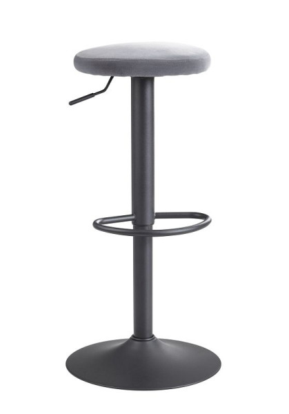 Wohnling barkruk fluweel donkergrijs zonder rugleuning 58 - 79 cm, WL6.200