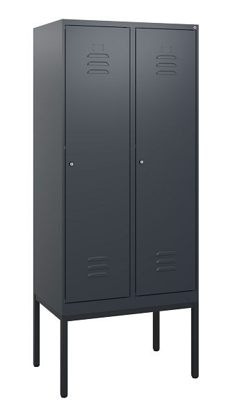 C+P Umkleidespind Classic PLUS, Gestell, 2 Abteile, 1950x800x500mm, 7016/7016, Zylinderschlösser, 0800305-22 S10027